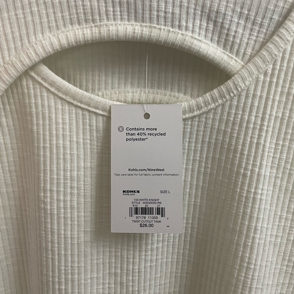 🆕NWT brand new NINE WEST,tank cream color! New with tags! - Picture 4 of 5